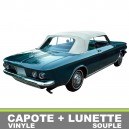 Capote auto Chevrolet Corvair Monza cabriolet en vinyle avec lunette arriere en PVC