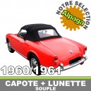 Capote auto Alfa Romeo Giulietta Spider cabriolet en Alpaga avec lunette arriere en PVC