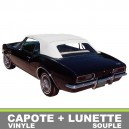 Capote auto Chevrolet Camaro G1 cabriolet en vinyle avec lunette arriere en PVC