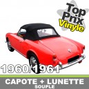 Capote auto Alfa Romeo Giulietta Spider cabriolet en vinyle sur toile coton avec lunette arriere en PVC