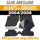 Tapis auto sur-mesure voiture Opel Corsa C cabriolet - Tapis avants + arri&egrave;res en moquette aiguillet&eacute;e