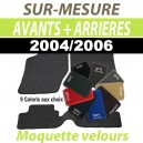 Tapis auto sur-mesure voiture Opel Corsa C cabriolet - Tapis avants + arri&egrave;res en moquette velours