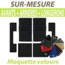 Tapis auto sur-mesure voiture Peugeot 504 cabriolet - Tapis avants + arri&egrave;res + longerons en moquette velours