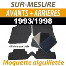 Tapis auto sur-mesure voiture Peugeot 306 cabriolet - Tapis avants + arri&egrave;res en moquette aiguillet&eacute;e