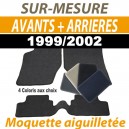 Tapis auto sur-mesure voiture Peugeot 306 cabriolet - Tapis avants + arri&egrave;res en moquette aiguillet&eacute;e