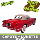 Capote auto Corvette C1 cabriolet en Alpaga avec lunette arri&egrave;re en PVC
