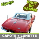 Capote auto Corvette C2 StingRay cabriolet en Alpaga avec lunette arri&egrave;re en PVC