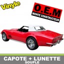 Capote auto OEM Corvette C3 StingRay cabriolet en vinyle avec lunette arri&egrave;re en PVC