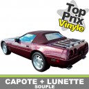 Capote auto Corvette C4 cabriolet en vinyle avec lunette arri&egrave;re en PVC
