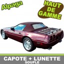 Capote auto Corvette C4 cabriolet en Alpaga avec lunette arri&egrave;re en PVC