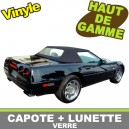 Capote auto Corvette C4 cabriolet en vinyle avec lunette arri&egrave;re en verre