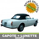 Capotes auto Alfa Romeo 2600 Spider cabriolet en Alpaga avec lunette arriere en PVC