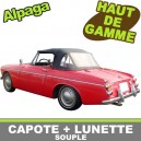 Capote auto Datsun 1200/1500 FairLady SP310 cabriolet en Alpaga avec lunette arri&egrave;re en 3 parties