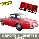 Capote auto Datsun 1200/1500 FairLady SP310 cabriolet en vinyle avec lunette arri&egrave;re en 3 parties