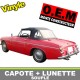Capote auto Datsun 1200/1500 FairLady SP310 cabriolet en vinyle avec lunette arrière en 3 parties