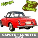 Capote auto Datsun 1600/2000 FairLady SR311 cabriolet en Alpaga avec lunette arri&egrave;re en 3 parties