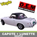 Capote auto Datsun 1600/2000 FairLady SR311 cabriolet en vinyle avec lunette arri&egrave;re en 3 parties