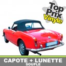 Capotes auto Alfa Romeo Giulia Spider 1600 cabriolet en vinyle sur toile coton avec lunette arriere en PVC