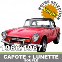 Capote auto Honda S800 cabriolet en vinyle avec lunette arri&egrave;re en PVC