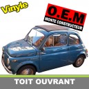 Capote toit ouvrant Fiat 500 D cabriolet en vinyle sur toile coton