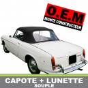 Capote auto Fiat 1500 cabriolet coton double face Pininfarina avec lunette arriere en PVC