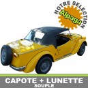 Capote auto Fiat Siata Spring cabriolet en Alpaga avec lunette arri&egrave;re en PVC