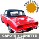 Capote auto Fiat 850 cabriolet en vinyle avec lunette arri&egrave;re en PVC