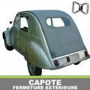Capote longue Citroen 2CV en vinyle, fermeture ext&eacute;rieure