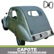 Capote longue Citroen 2CV en vinyle, fermeture extérieure