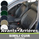 Housses si&egrave;ges auto avants + arri&egrave;res sur mesure pour Alfa Romeo GTV coup&eacute; - Simili cuir unicolore