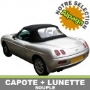 Capote auto Fiat Barchetta cabriolet en Alpaga Sonnenland avec lunette arri&egrave;re en PVC