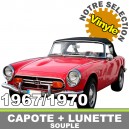 Capote auto Honda S800 cabriolet en vinyle avec lunette arri&egrave;re en PVC