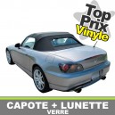 Capote auto Honda S2000 cabriolet en vinyle avec lunette arri&egrave;re en verre
