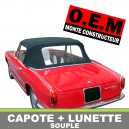 Capote auto Innocenti 950 cabriolet coton double face Pininfarina avec lunette arri&egrave;re en PVC