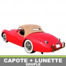 Capote auto Jaguar XK 120 Roadster cabriolet en Alpaga avec lunette arri&egrave;re en PVC