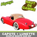 Capote auto Jaguar XK 120 Roadster cabriolet en Alpaga avec lunette arri&egrave;re en PVC sur Zip