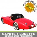 Capote auto Jaguar XK 120 Roadster cabriolet en Vinyle avec lunette arri&egrave;re en PVC sans Zip
