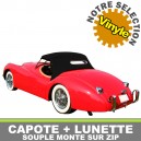 Capote auto Jaguar XK 120 Roadster cabriolet en Vinyle avec lunette arri&egrave;re en PVC sur Zip