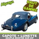 Capote auto Jaguar XK 120 D.H.C cabriolet en Alpaga avec lunette arri&egrave;re en PVC sur Zip