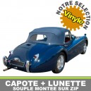 Capote auto Jaguar XK 140 D.H.C cabriolet en Vinyle avec lunette arri&egrave;re en PVC sur Zip